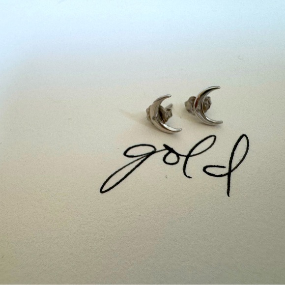 Moon Earrings in white gold with diamonds